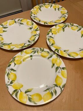 Mikasa Lemons Bone China Dinner Plates Set of 4